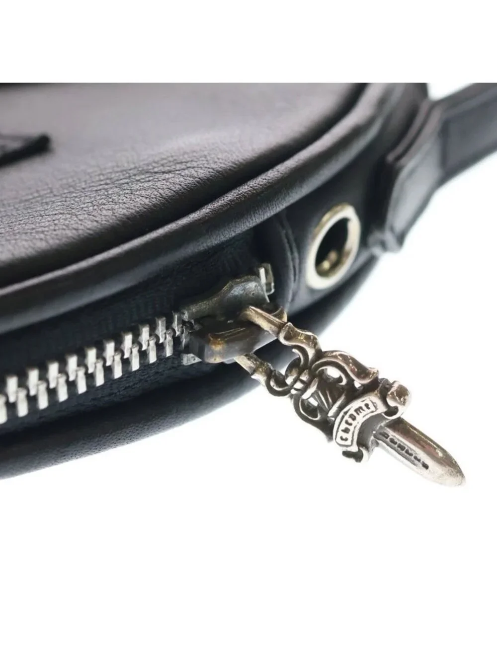 Chrome Hearts Booster Cable Bag CH Crs LG Boostar Bag Black with Raji Cross